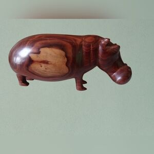 Vintage Teak Wood Hippo.